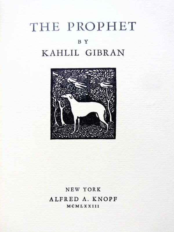 The Prophet by Kahlil Gibran, A Dog Image on Cover