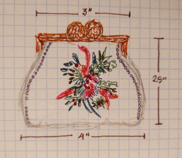 Dimensions and Sketch of Le Petit Change Purse