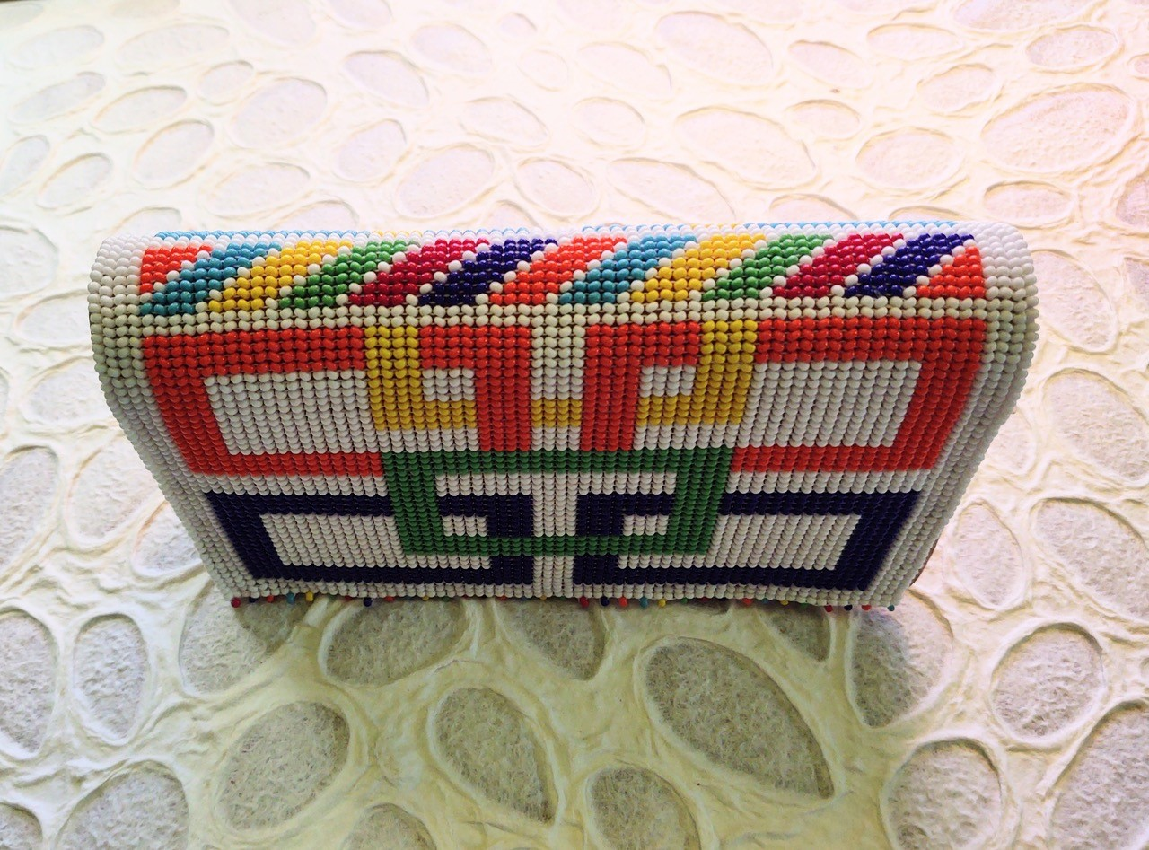 Zulu Multi Colored Beaded Clutch, Man Made Materials