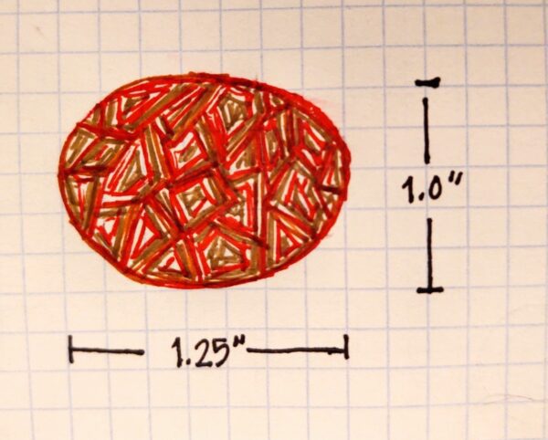 Sketch and Dimensions of Agate Cocktail Ring