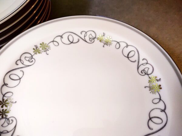 Platinum on White Motif Design on Bavarian China Plates