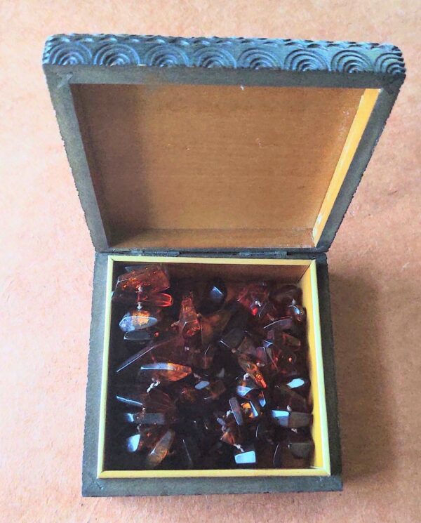 Baltic Amber Necklace Open Carved Bird Box