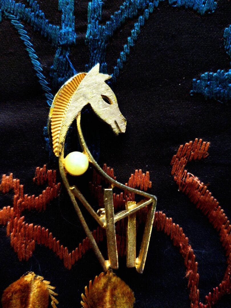 Golden Horse Pin, Stylized Horse Pin, Add to Cart