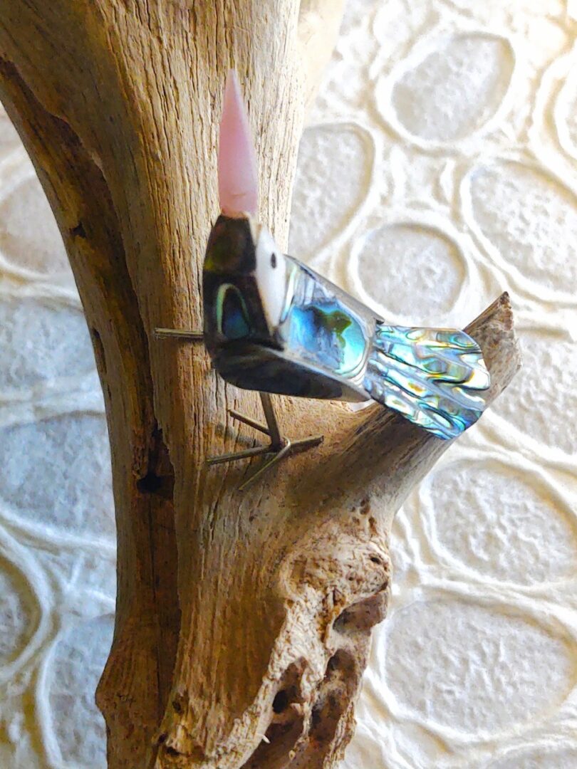 Mother of Pearl Bird Figurine, Lovely Miniature