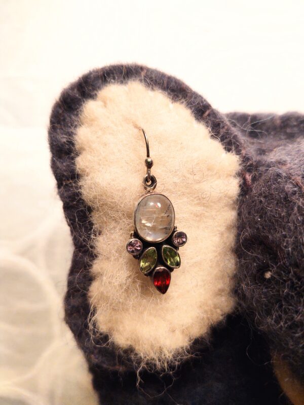 Bejeweled Earring on Right Ear of an Stuffed Elephant Toy