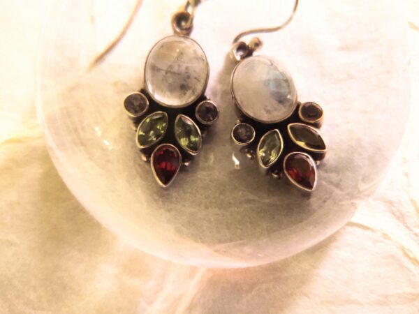 Bejeweled Earrings, Semi Precious Stone Set