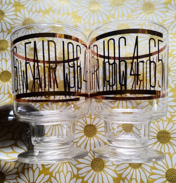 1964 to 65 Worlds Fair Pedestal Glasses